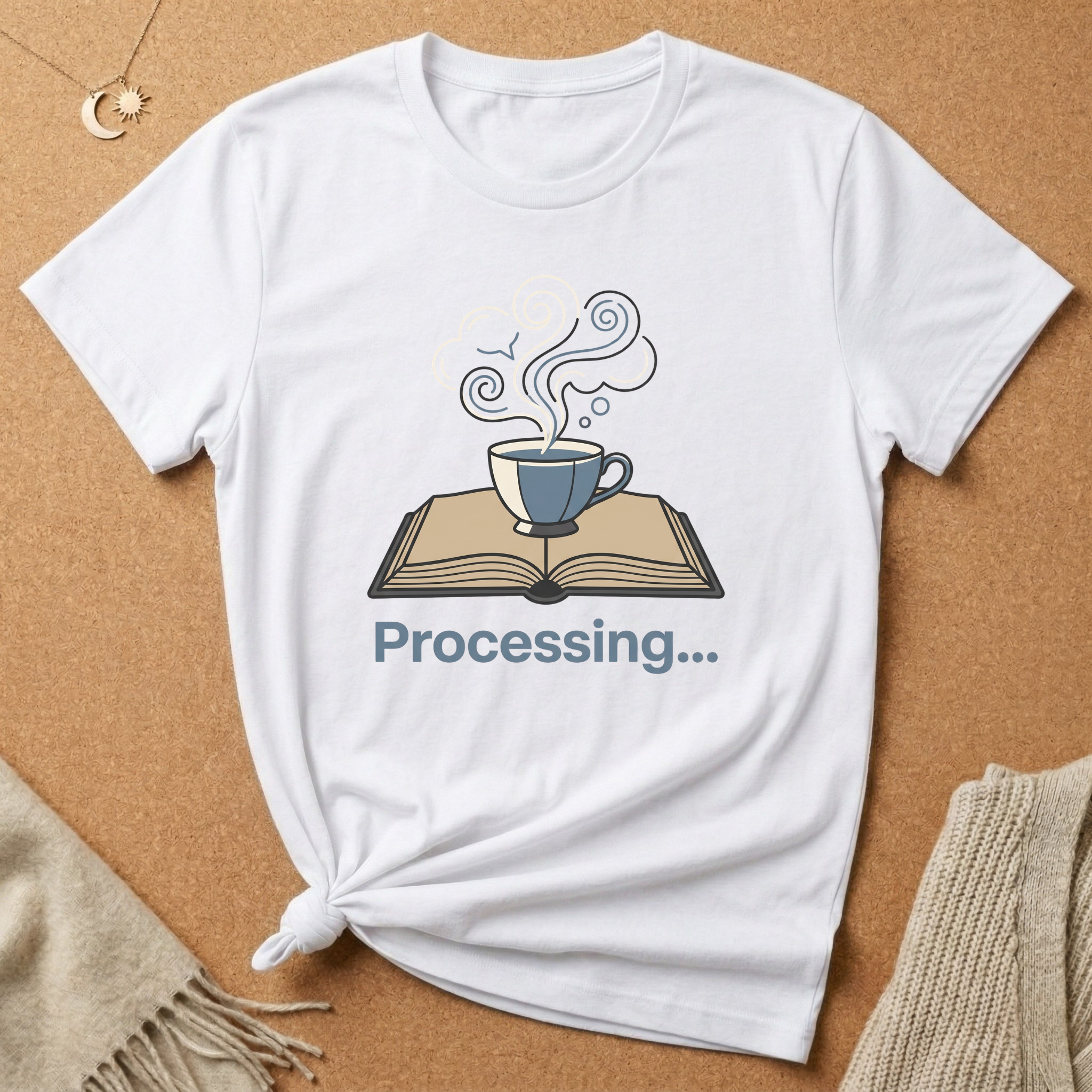 Processing Cozy Coffee and Book Tee