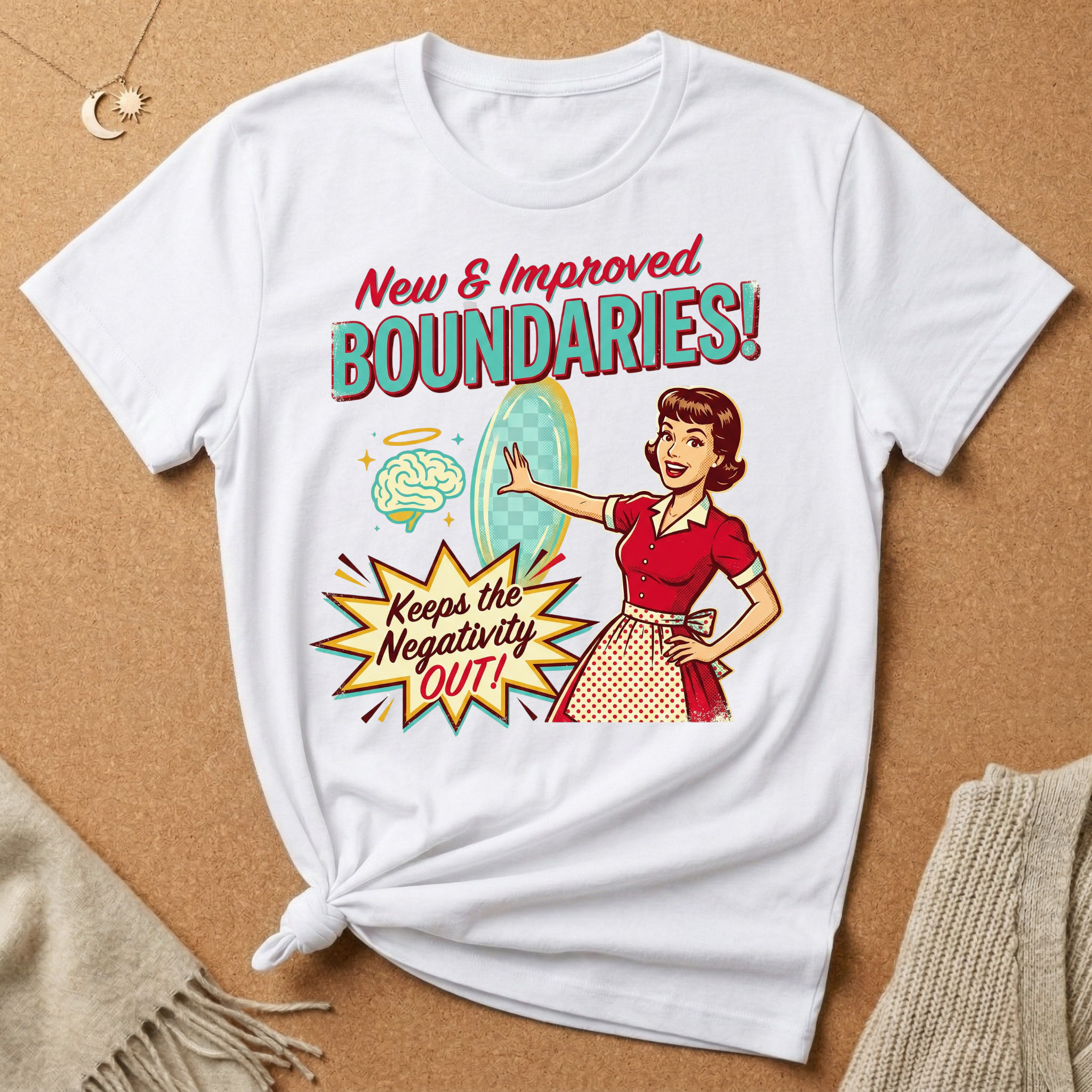 Boundaries Keep Negativity Out Vintage Ad Tee