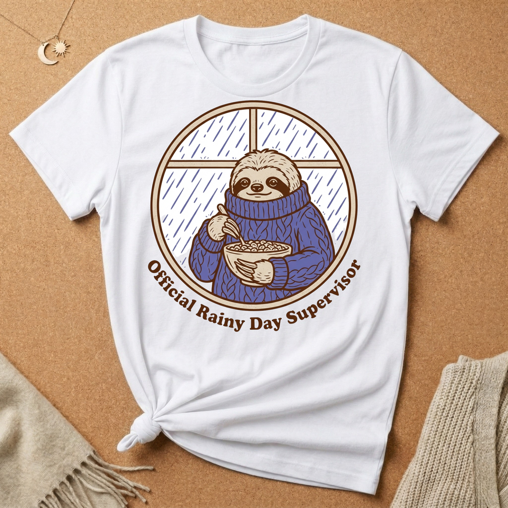 Sloth Official Rainy Day Supervisor Tee