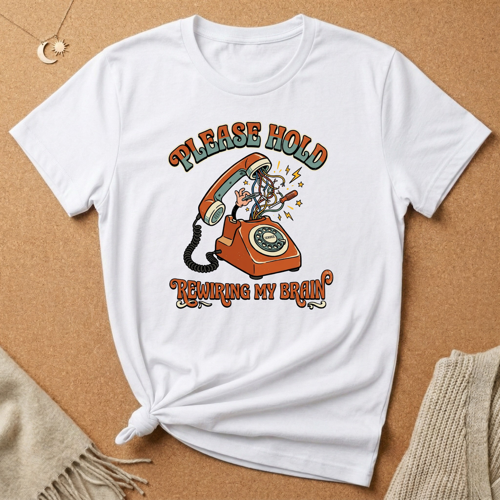 Please Hold Rewiring My Brain Tee