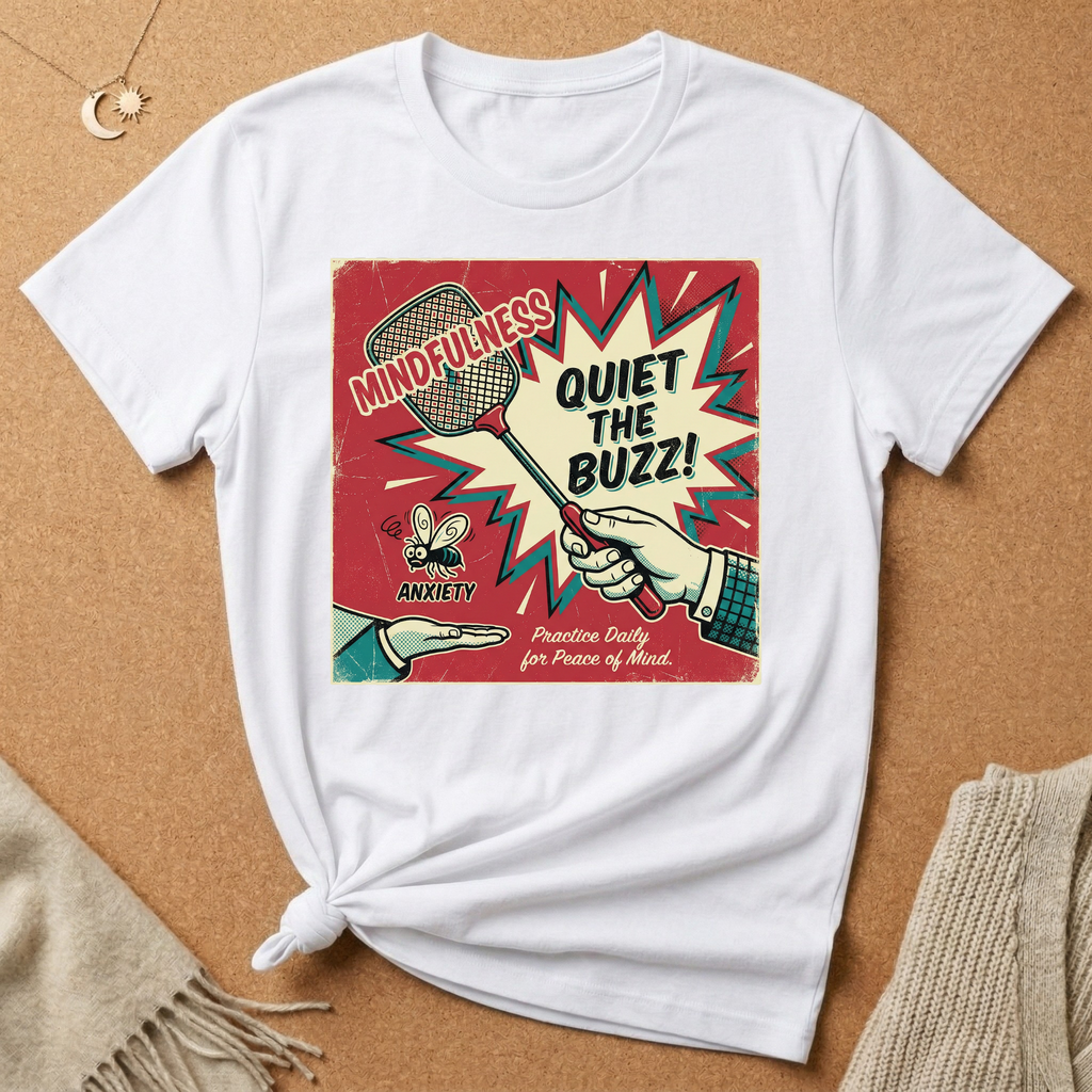Quiet the Buzz! With Swatter Vintage Ad Tee