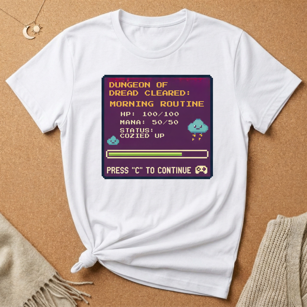 Dungeon of Dread Cleared: Morning Routine Game Tee