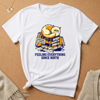 Feeling Everything Since Birth Cat With Books Tee