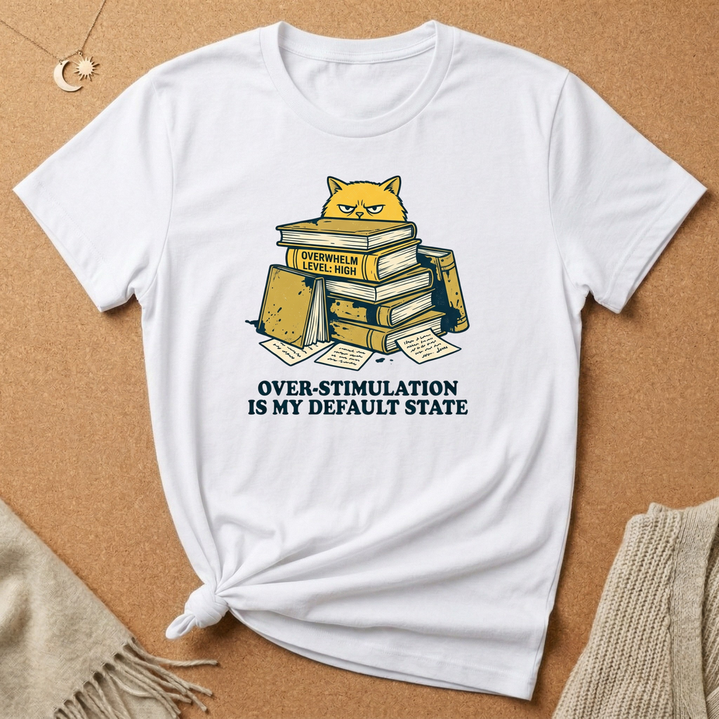 Overstimulated Cat Tee
