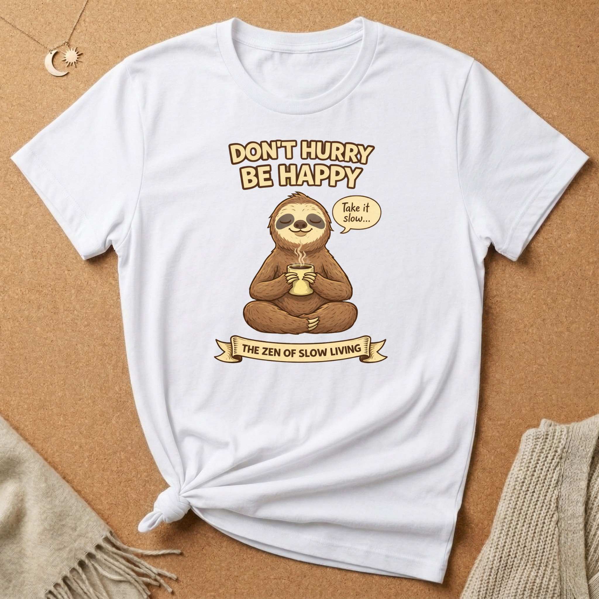 Don't Hurry Be Happy Sloth Tee