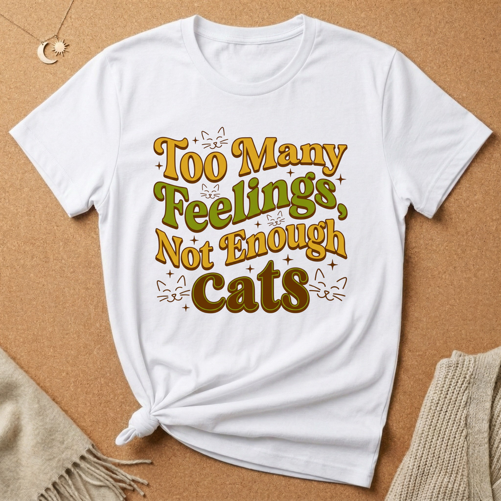 Too Many Feelings, Not Enough Cats Tee