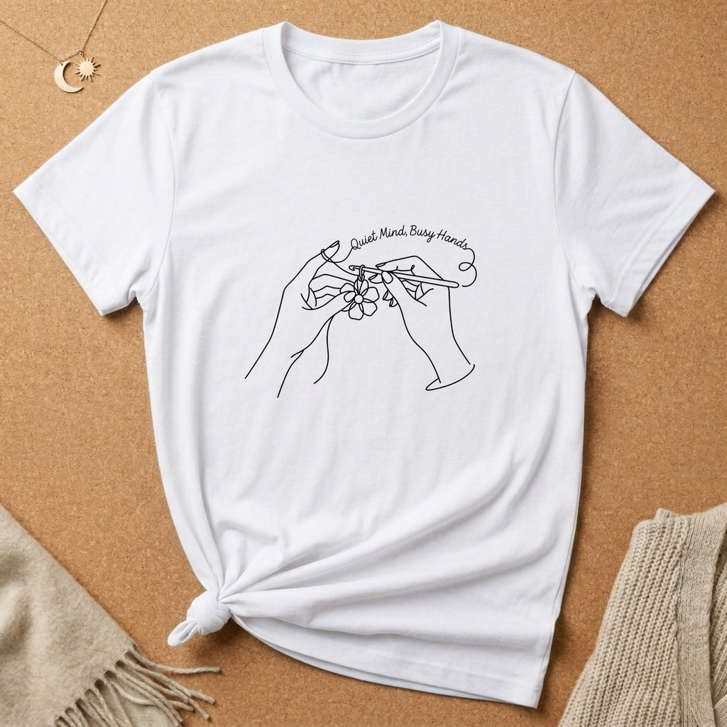 Quiet Mind, Busy Hands Crochet Tee