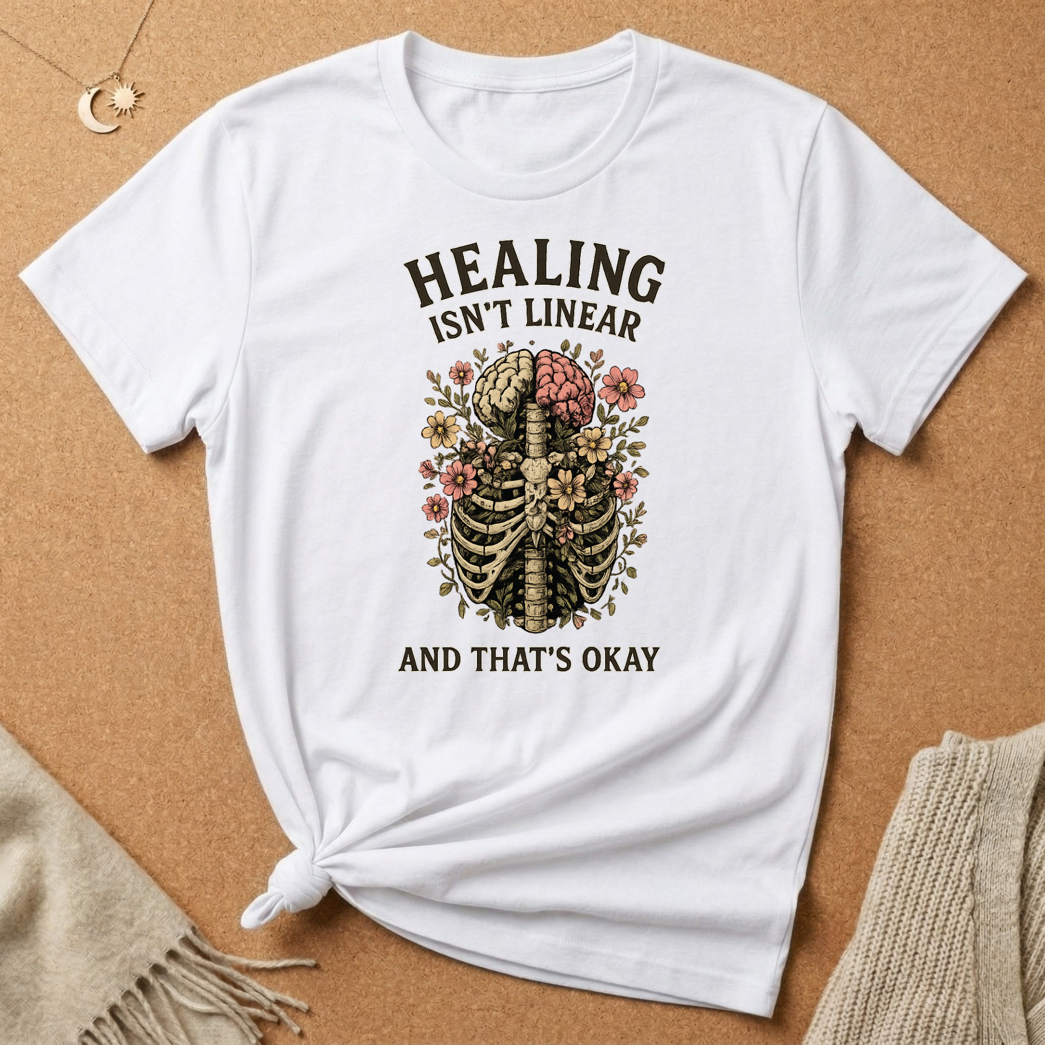 Healing Isn't Linear and That's Okay Skeleton Tee