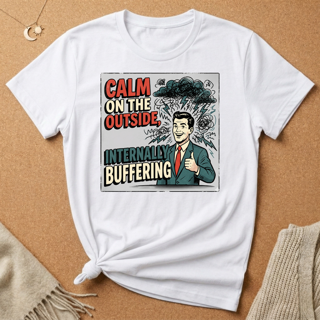 Calm on the Outside, Internally Buffering Vintage Ad Tee
