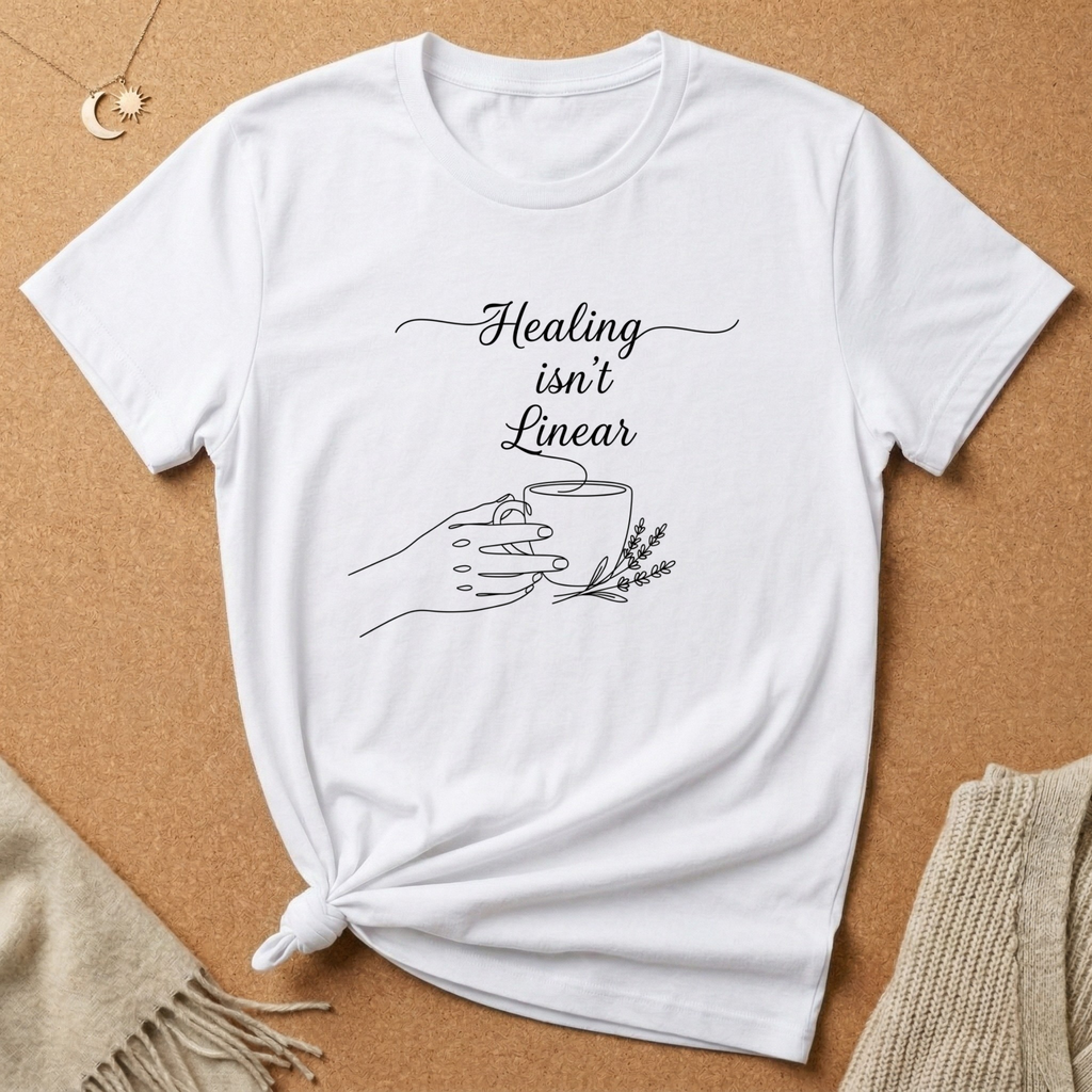 Healing isn't Linear with Coffee Cup Tee