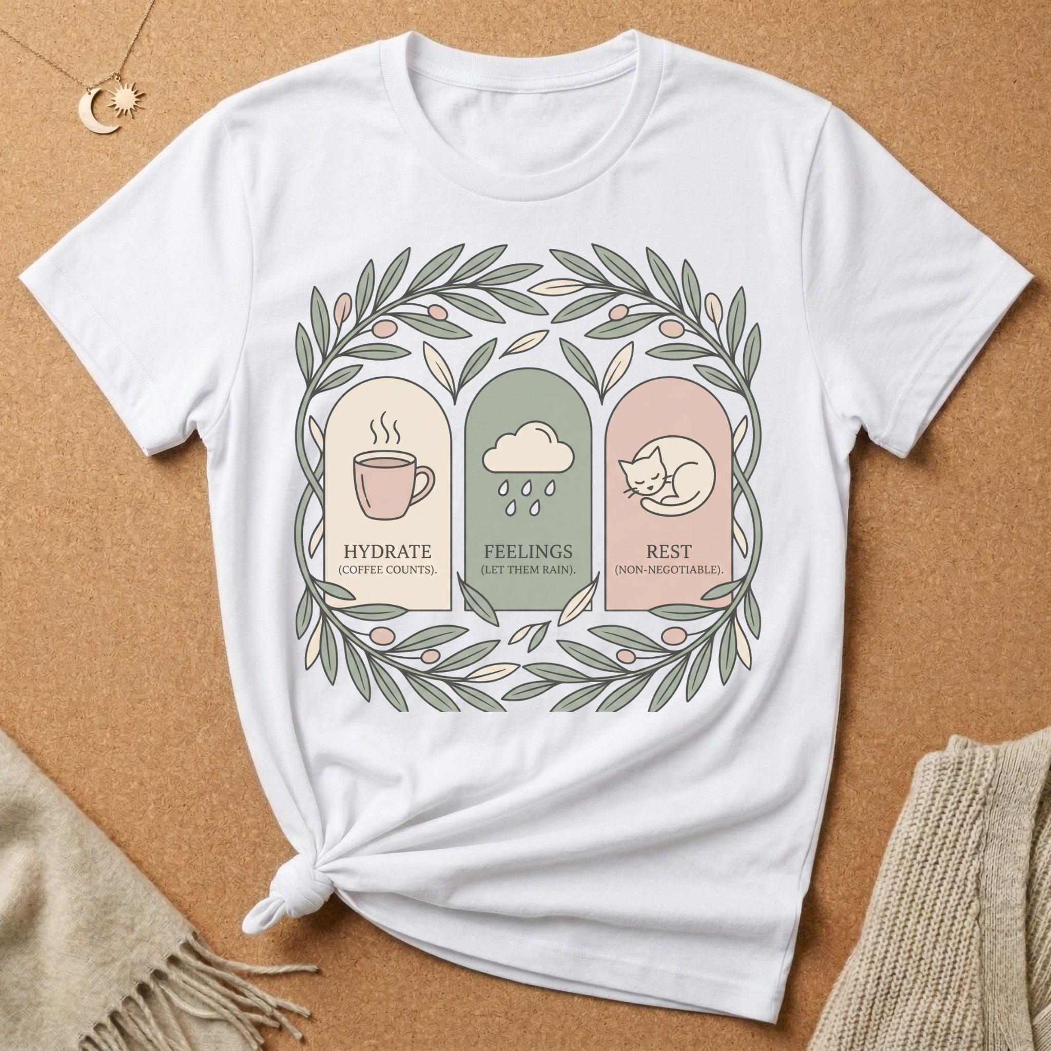 Hydrate, Feelings, and Rest Tee
