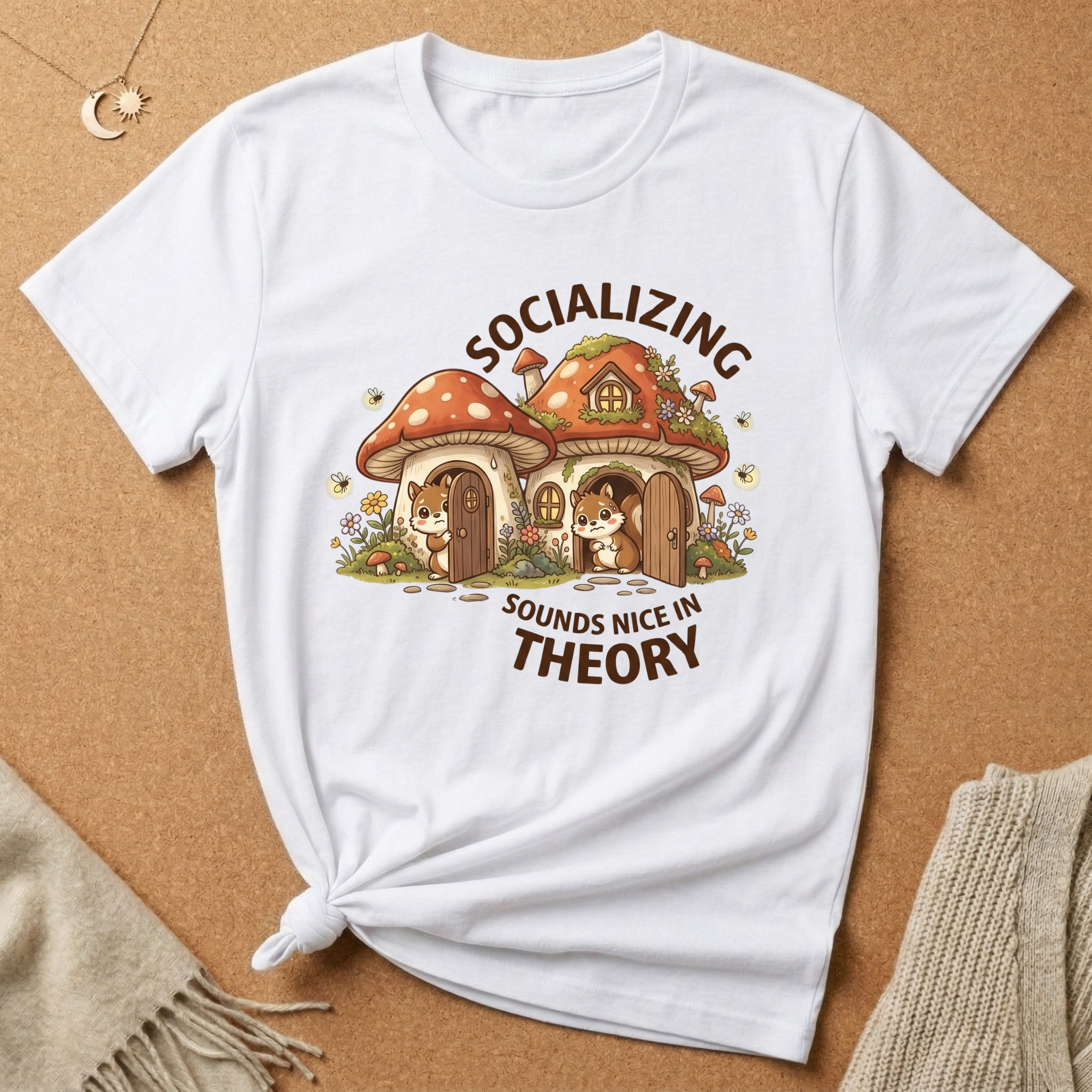 Socializing Sounds Nice In Theory Cottagecore Tee