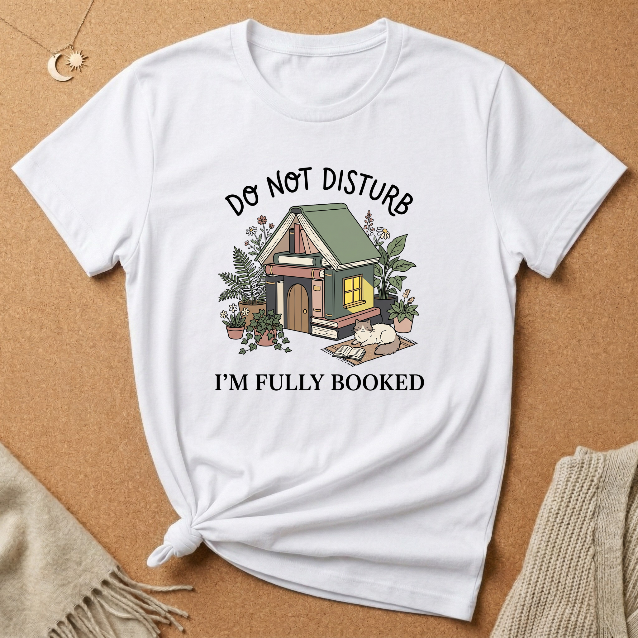 Do Not Disturb I'm Fully Booked Book House Tee