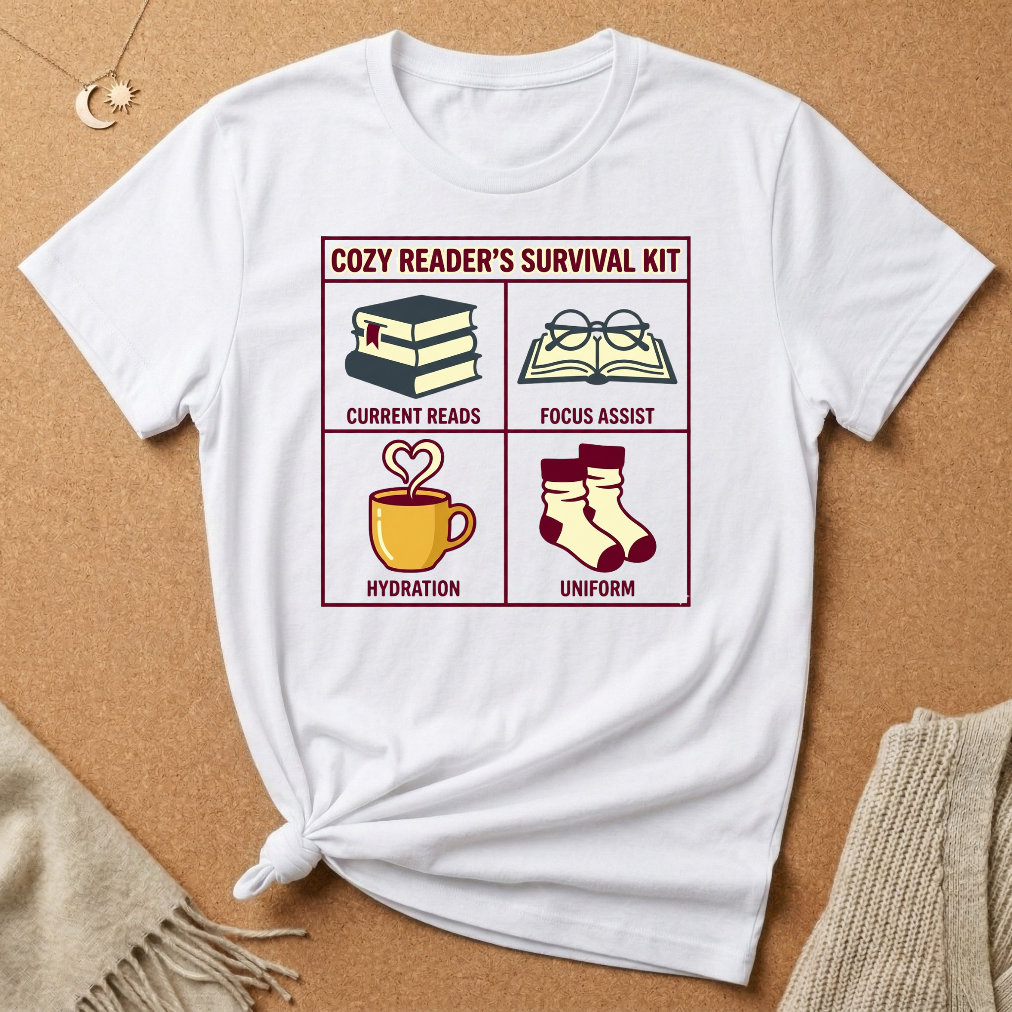 Cozy Reader's Survival Kit Tee