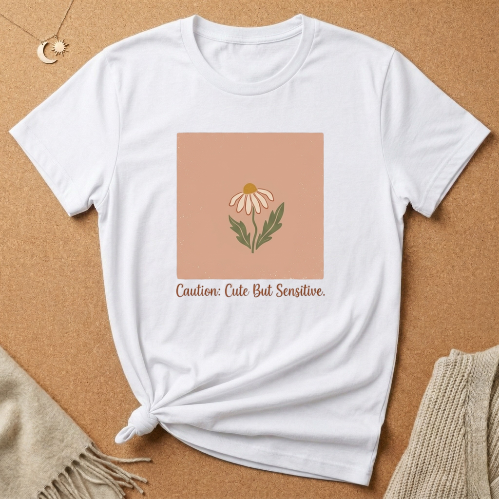 Caution Cute But Sensitive Tee