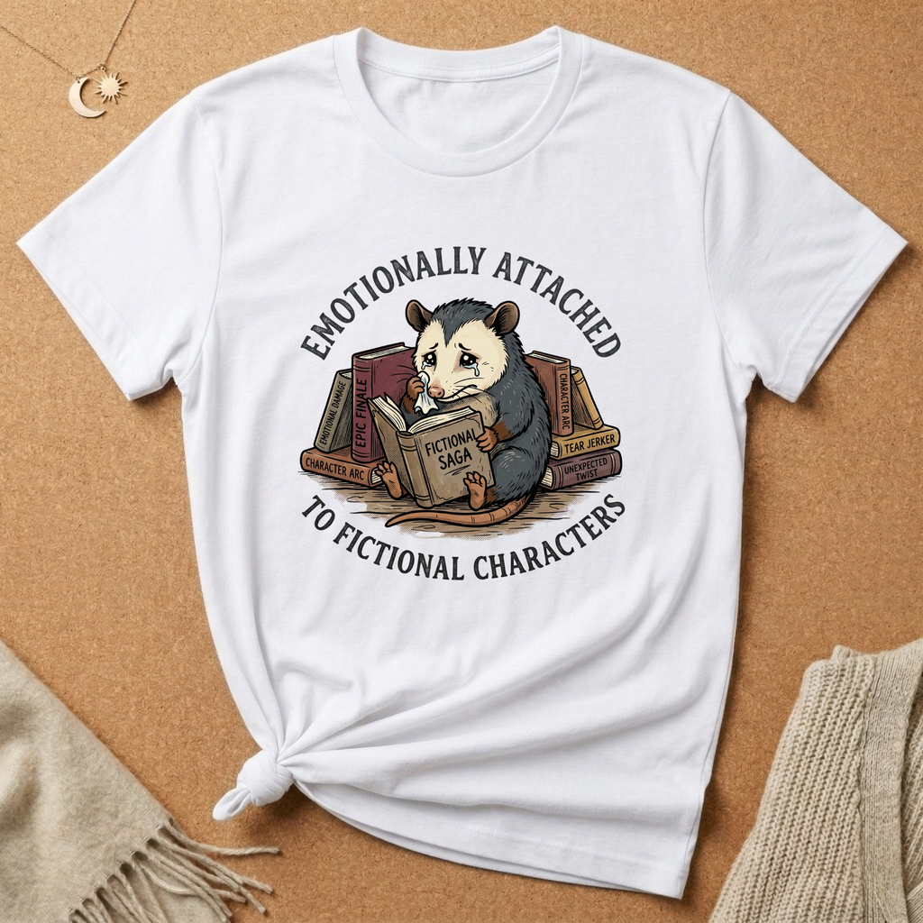 Emotionally Attached to Fictional Characters Opossum Tee