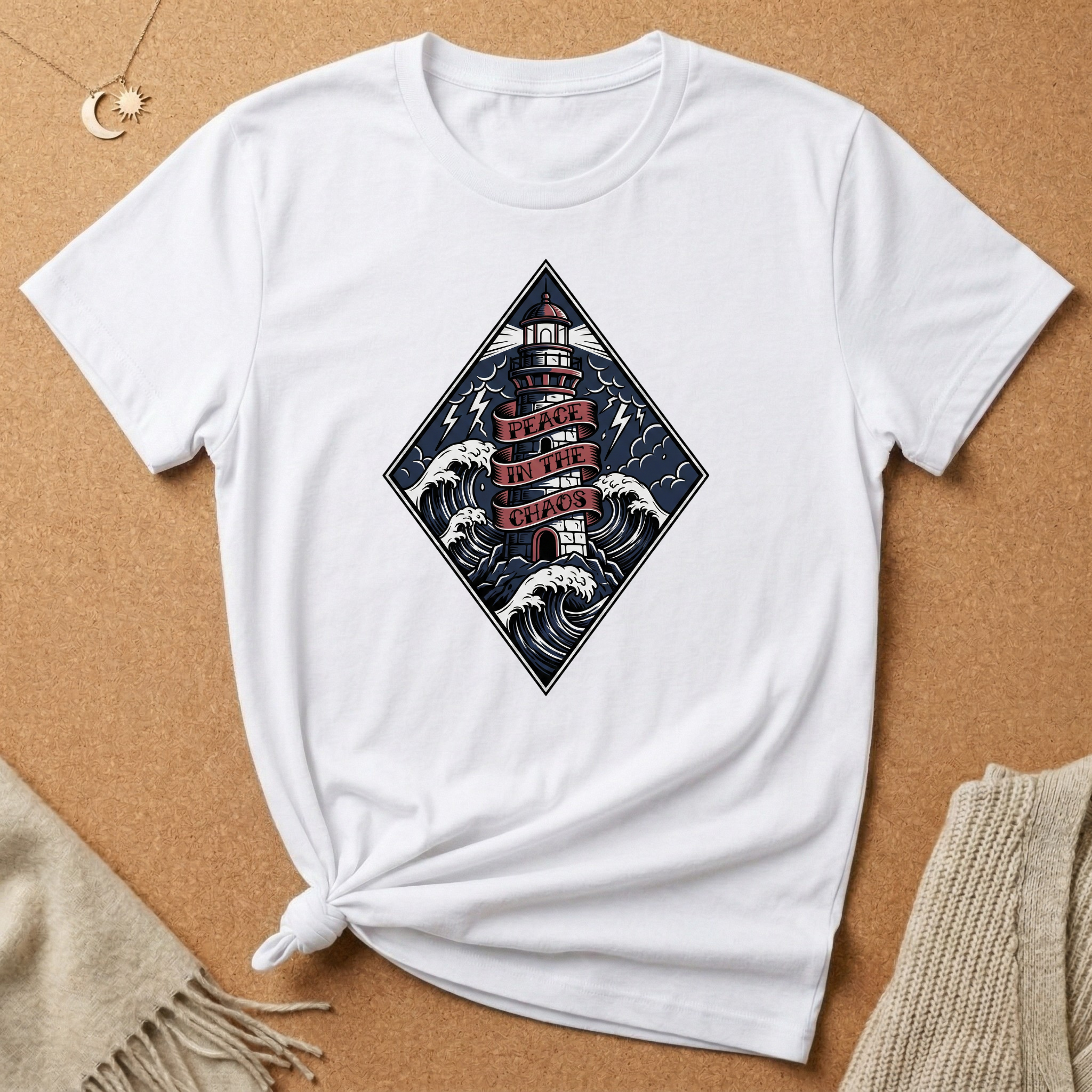 Lighthouse Peace in the Chaos Tee