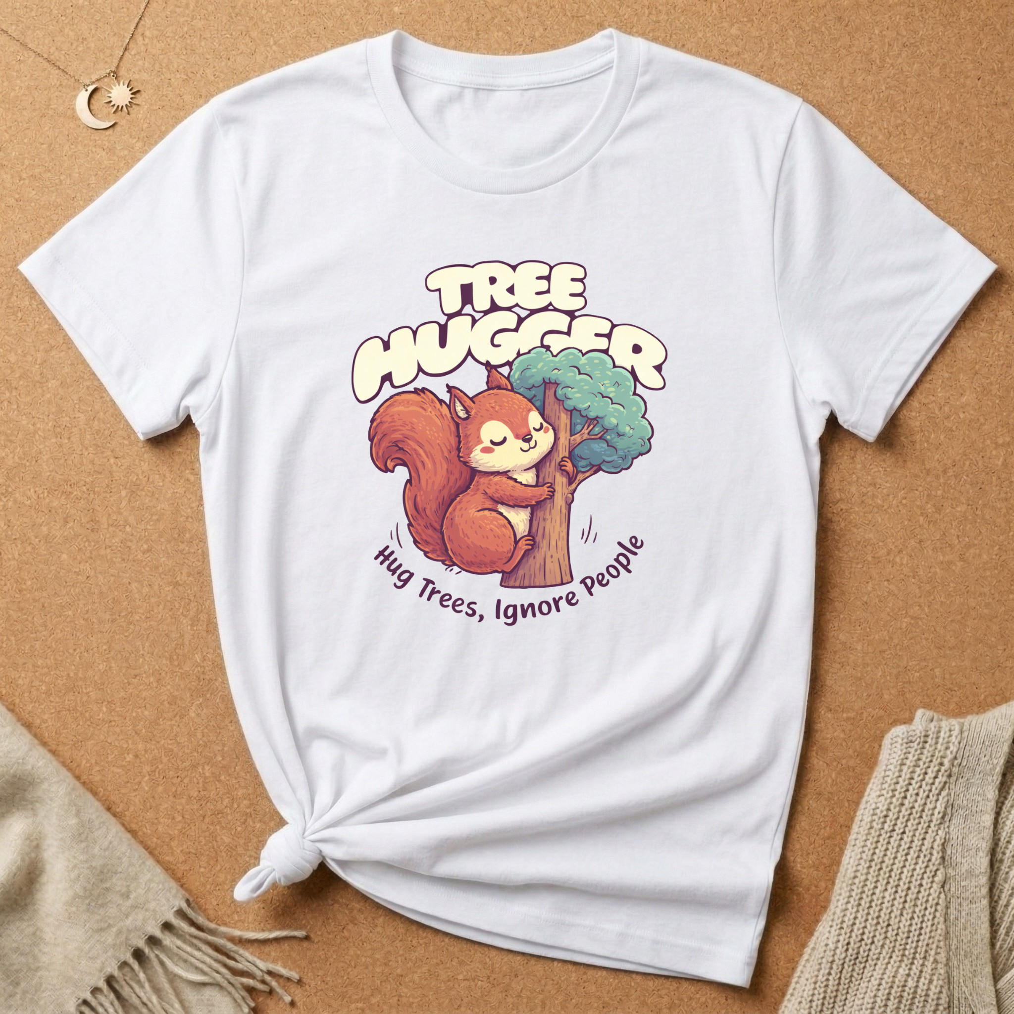 Tree Hugger Squirrel Ignore People Tee