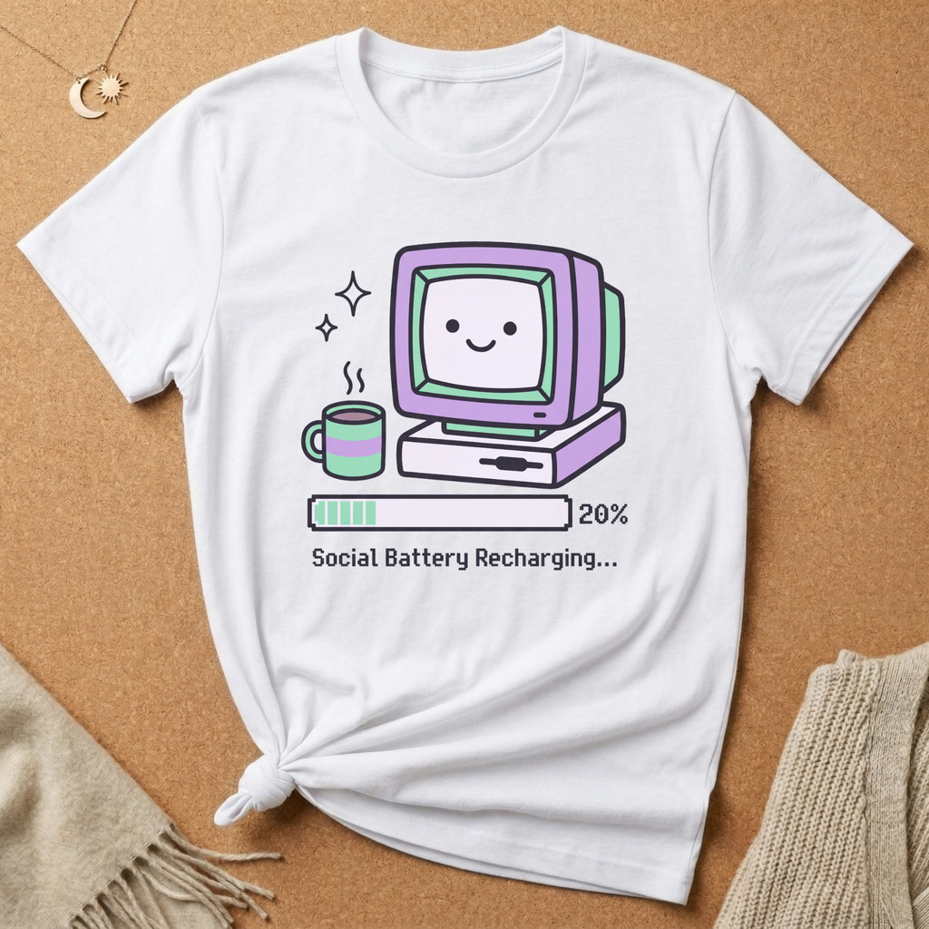 Social Battery Recharging Computer Tee