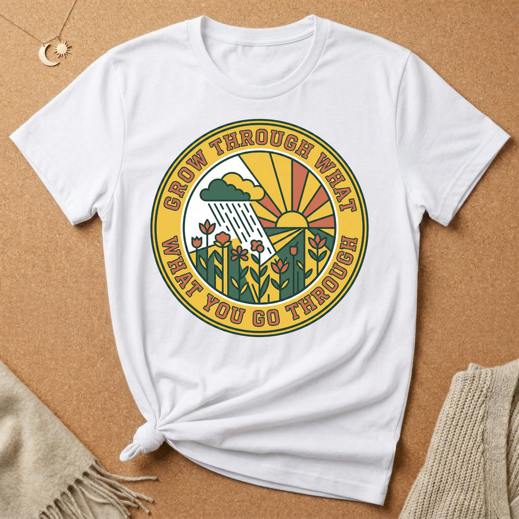 Grow Through What You Go Through Weather Badge Tee