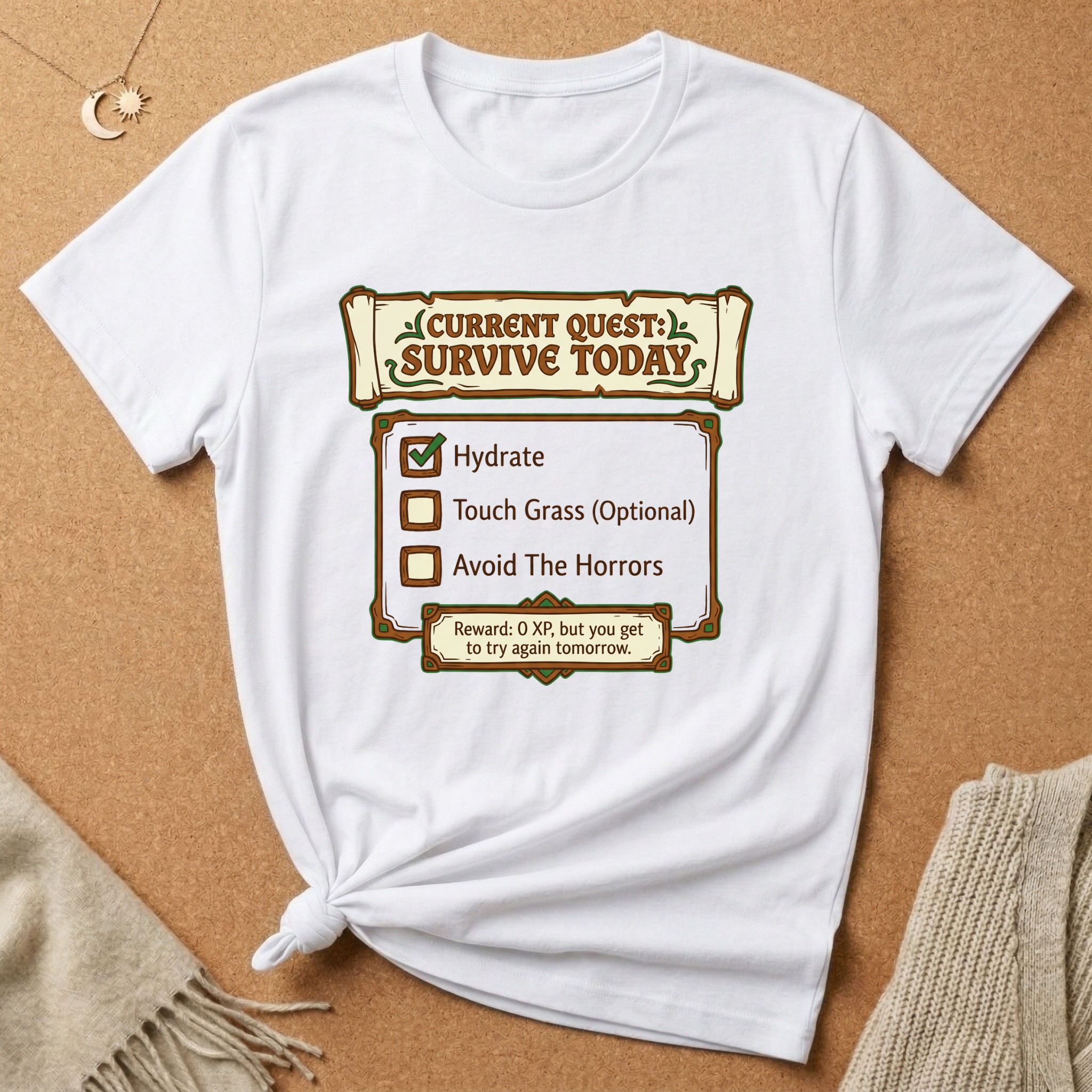 Current Quest: Survive Today RPG Tee